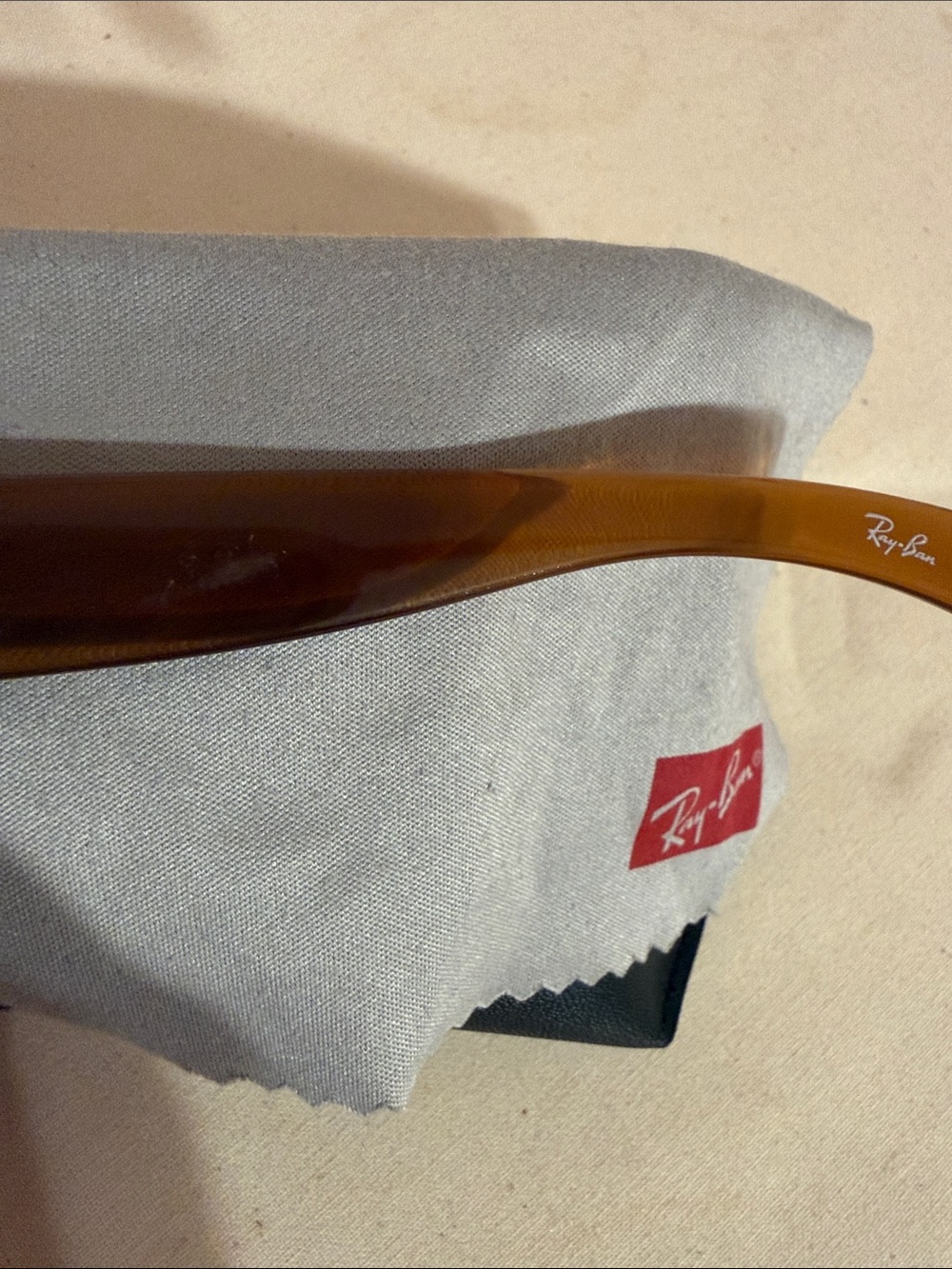 Ray-Ban Women's Beige Frame Sunglasses with Brown Gradient Lenses - Picture 6 of 7